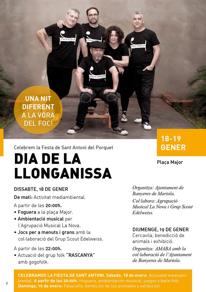 sant antoni banyeres de mariola dia de la llonganissa