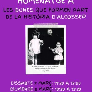 exposició 8 de març alcosser de planes