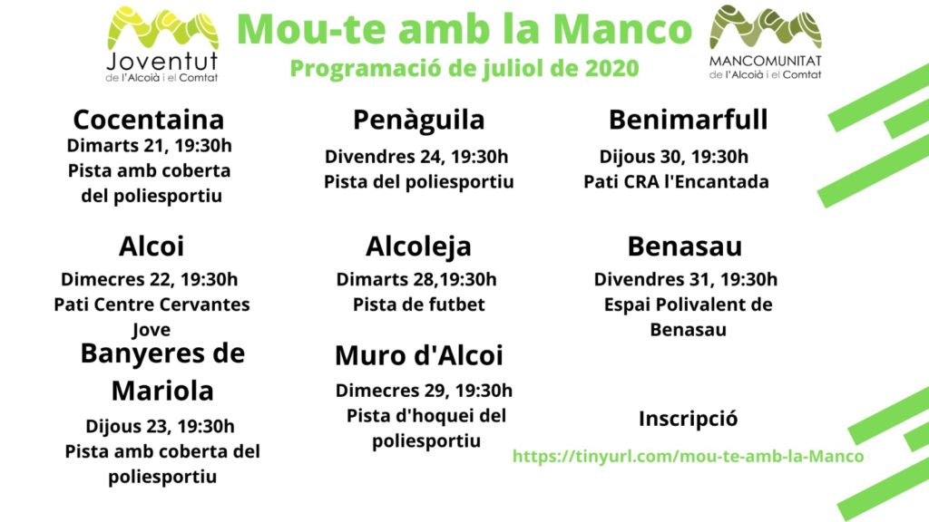 mou-te amb la manco cartell general programació estiu 2020