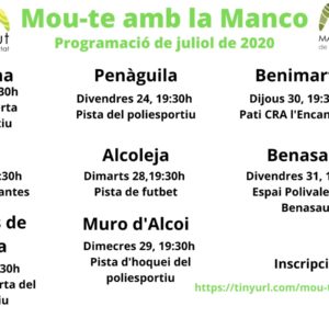 mou-te amb la manco cartell general programació estiu 2020
