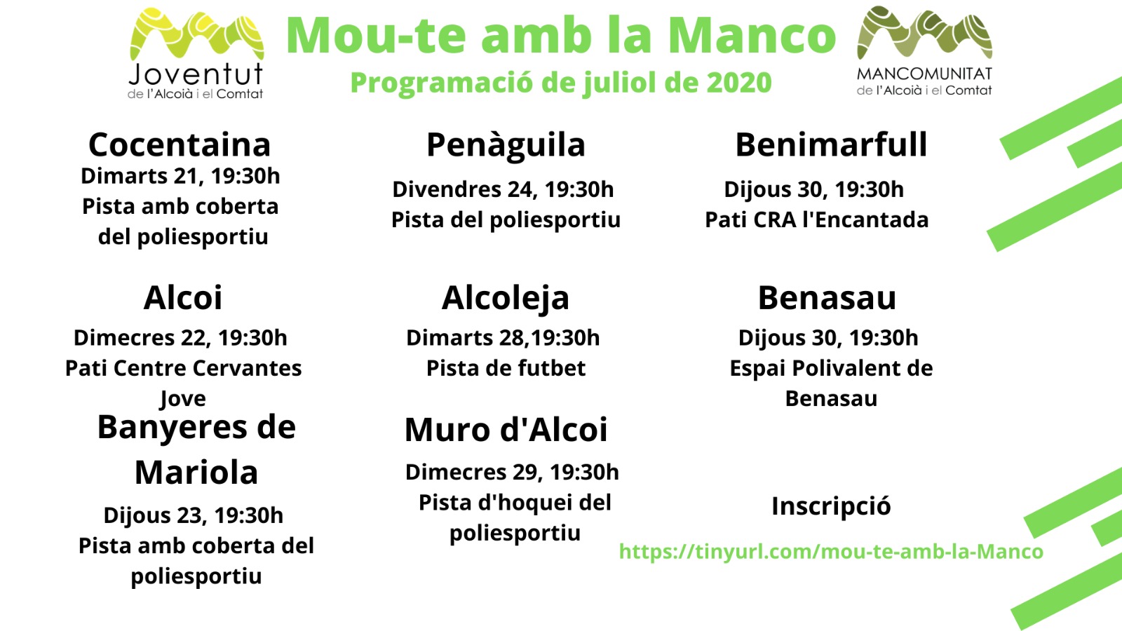 mou-te amb la manco cartell general programació estiu 2020 mou-te amb la manco cartell general programació estiu 2020