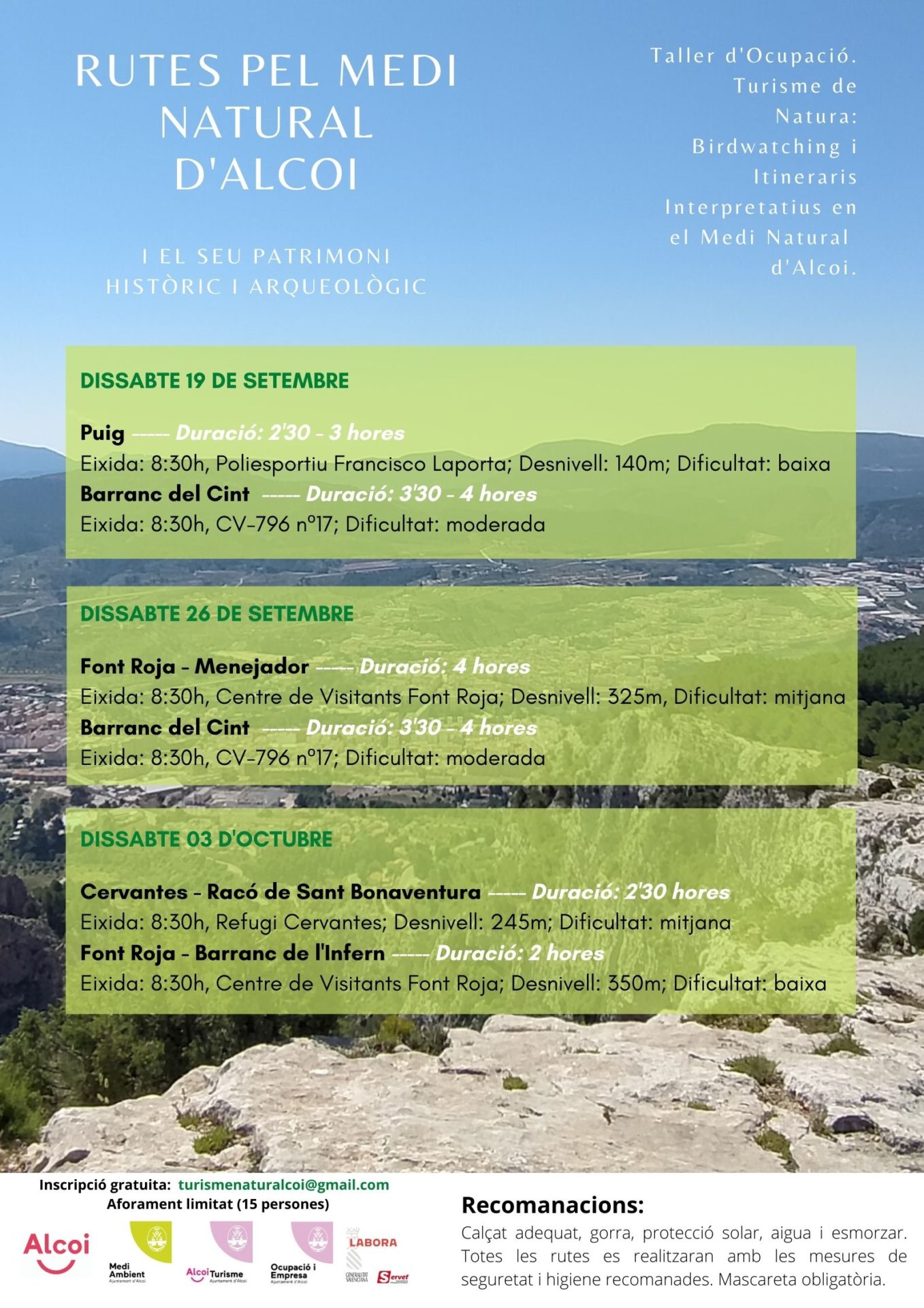 rutes pel medi natural alcoi setembre 2020