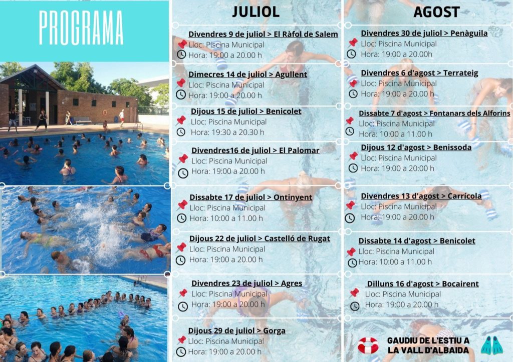pool party 2021 aquafitness alcoià comtat tríptic